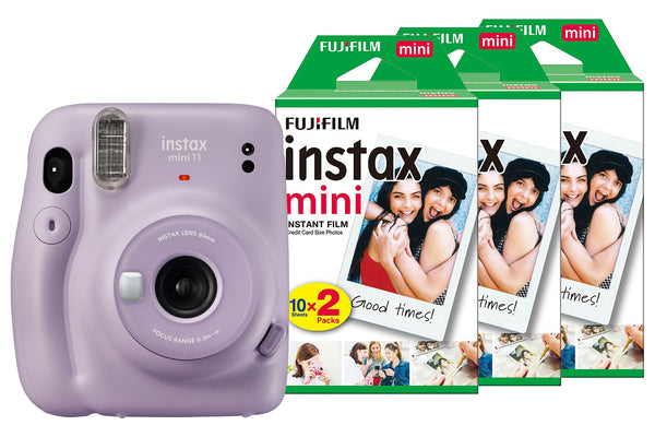 Fujifilm Instax Mini 11 Instant Camera with 60 Shot Film Pack - Lilac Purple