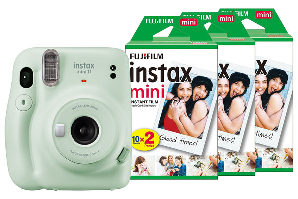 Fujifilm Instax Mini 11 Instant Camera with 60 Shot Film Pack - Pastel Green