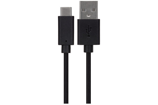 Maplin USB-C to USB-A Braided Cable - Silver, 2m