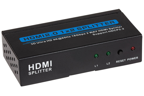 MPS HDMI Splitter 1 Port In 2 Port Out 4K 60Hz - Black