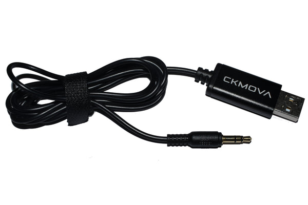 CKMOVA 3.5mm TRS to USB-A 2.0 Cable - Black, 1.2m