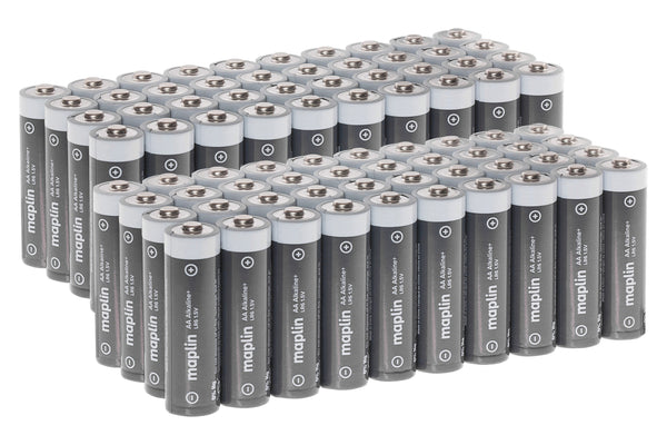 Maplin 80x AA LR6 1.5V Alkaline Batteries 7 Year Shelf Life High Performance