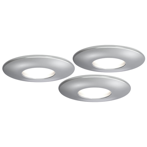 4lite WiZ Connected Fire-Rated IP20 GU10 Smart LED Downlight - Chrome, Pack of 3