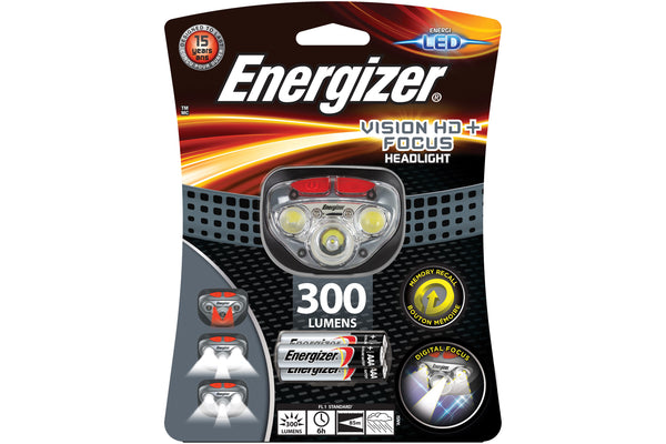 Energizer Vision HD+ Focus LED Head Torch with 3x AAA Batteries