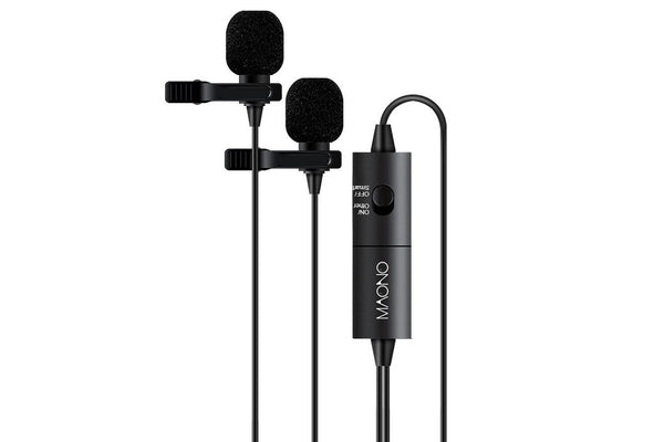 Maono Dual Lavalier 3.5mm Microphone AU-200 Electret Condenser Omnidirectional