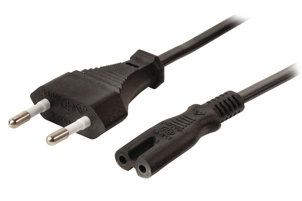 Maplin Power Lead IEC C7 fig 8 2 pin plug to Euro 2 Pin Plug 5m (Not Fused)