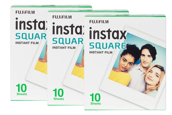Fujifilm Instax Square Instant Photo Film - White, 30 Shot Pack