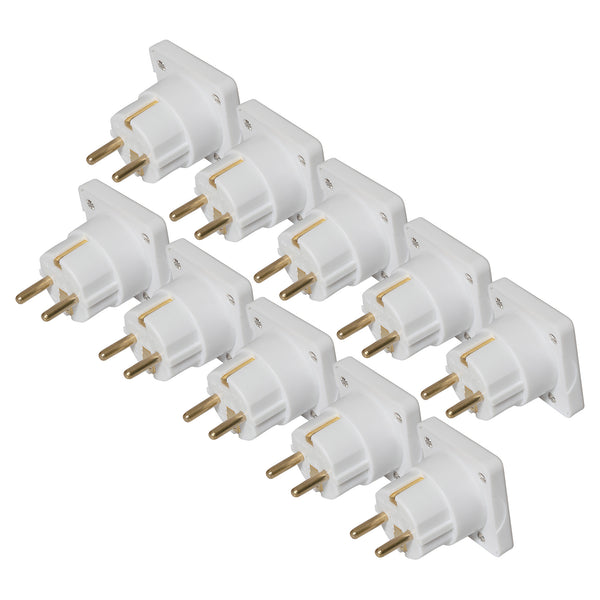 Maplin UK to European Travel Adapter Plug Pack of 10 White