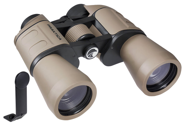 PRAKTICA Falcon 10x50mm Field Binoculars with Universal Tripod Mount - Sand