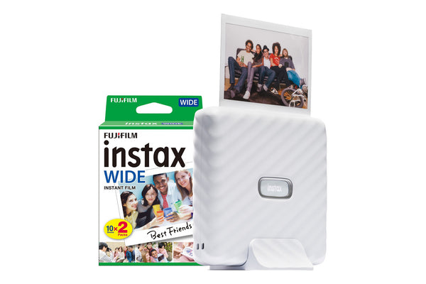 Fujifilm Instax Link Wide Printer with 20 Shot Pack - Ash White