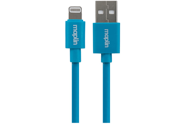Maplin Lightning Connector to USB-A Cable 0.75m Blue