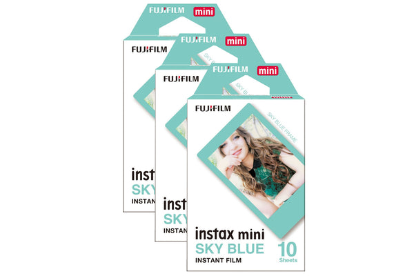 Fujifilm Instax Mini Instant Photo Film - Sky Blue, 30 Shot Pack