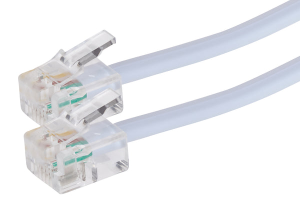 Maplin RJ11 Connector to RJ11 Connector 6P4C Telephone Modem Lead 3m White