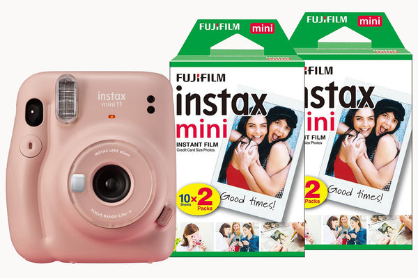 Fujifilm Instax Mini 11 Instant Camera with 40 Shot Film Pack - Blush Pink