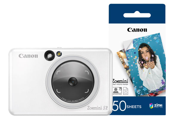 Canon Zoemini S2 Pocket Size 2-in-1 Instant Camera with Extra 50 Shots - White