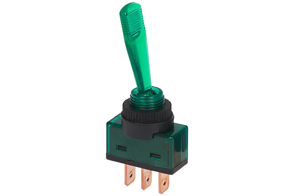 Maplin SPST Illuminated Toggle Switch - Green