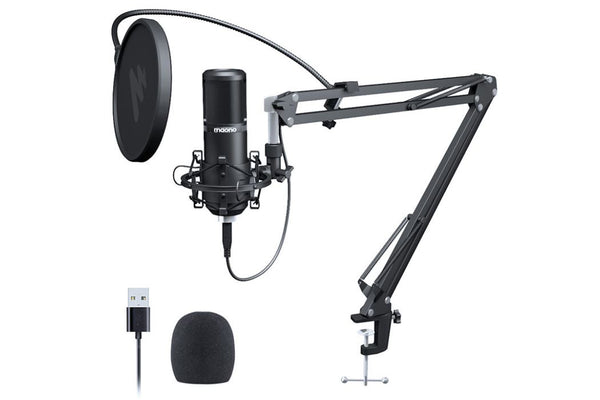 Maono USB Professional Condenser Cardioid Microphone with Boom Arm Kit 24Bit