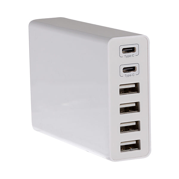 Maplin 6 Port USB Charging Station 4x USB-A / 2x USB-C 65W High Speed Charging with 1m Cable