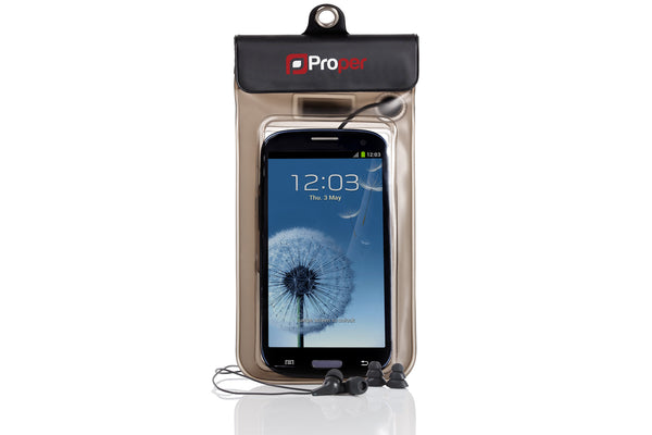 ProperAV Waterproof Case for Smartphones with Waterproof Earphones