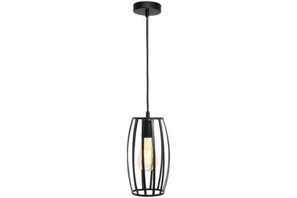 4lite Decorative Pear Cage Lighting Pendant for E27 Large Screw Fit Lamp (Bulb Not Included) - Matte Black
