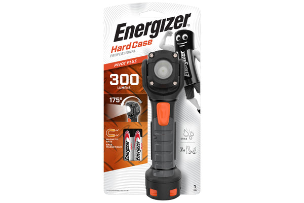 Energizer Professional Hard Case 300 Lumens LED Torch Pivot Head with Magnetic Base