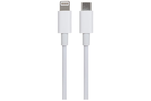 Maplin Lightning Connector to USB-C Cable Braided 27W 1m Silver