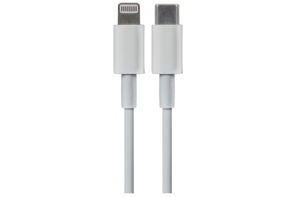 Maplin Lightning Connector to USB-C 20W High Speed Cable - White, 3m