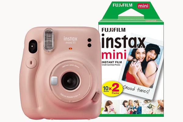 Fujifilm Instax Mini 11 Instant Camera with 20 Shot Film Pack - Blush Pink