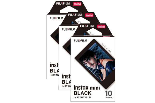 Fujifilm Instax Mini Instant Photo Film - Black, 30 Shot Pack