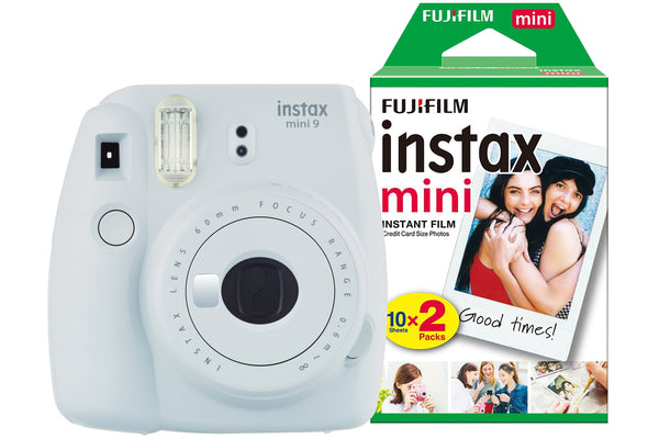 Fujifilm Instax Mini 9 Instant Camera with 20 Shot Pack - Smoky White