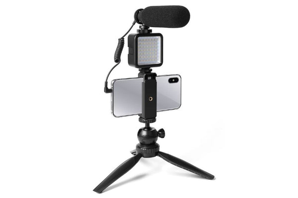 Maono Selfie Video Rig incl Shotgun Microphone LED Light Tripod Phone Stand