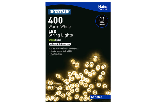 Status Karlstad 400 LED String Lights - Warm White, 37m