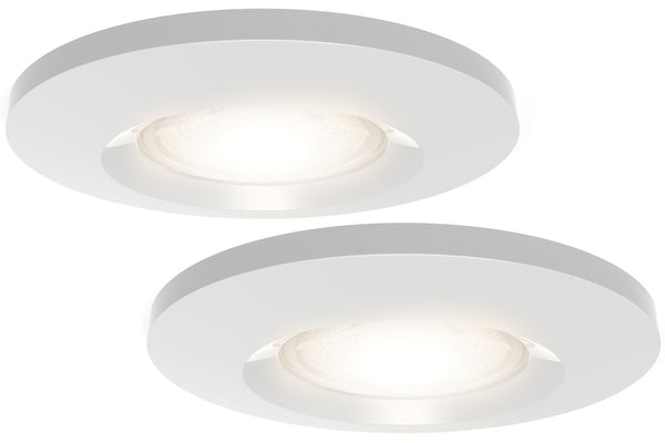 4lite WiZ Connected 2700K-6500K IP65 Smart LED Fire-Rated Downlight - White, Pack of 2