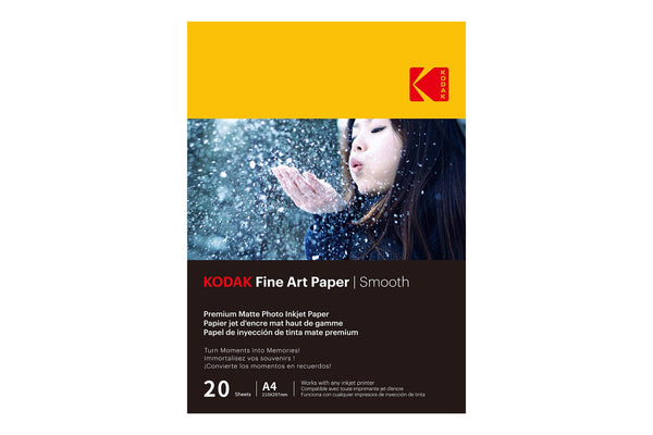 Kodak Fine Art Smooth A4 210x297mm Premium Matte Photo Inkjet Paper - 20 Sheets