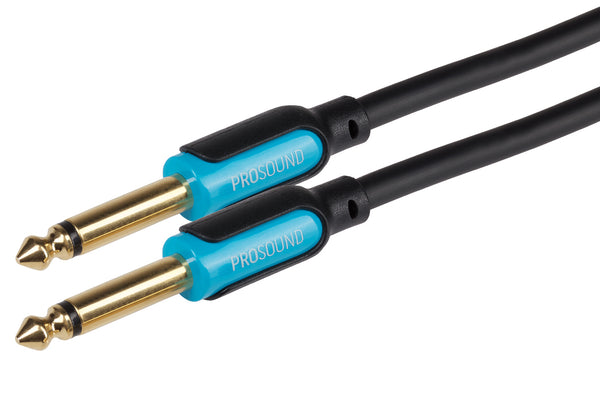 ProSound 1/4" 6.35mm 2 Pole Jack Plug to 1/4" 6.35mm 2 Pole Jack Plug Cable - Black, 5m