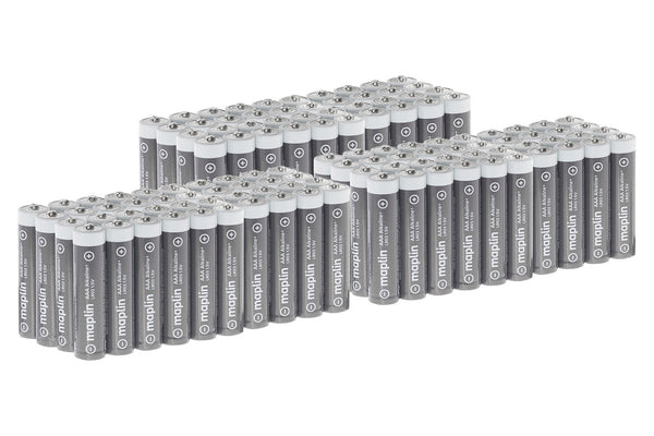 Maplin 120x AAA LR03 1.5V Alkaline Batteries 7 Year Shelf Life High Performance