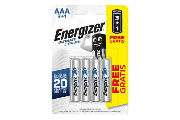 Energizer AAA Ultimate Lithium Batteries - Pack of 4