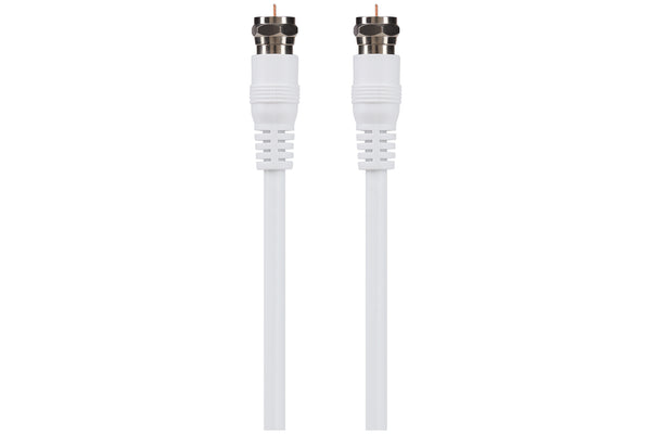 Maplin F Type Male to F Type Male TV Satellite Aerial Coaxial Cable - White, 10m