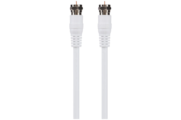 Maplin F Type Male to F Type Male TV Satellite Aerial Coaxial Cable - White, 10m