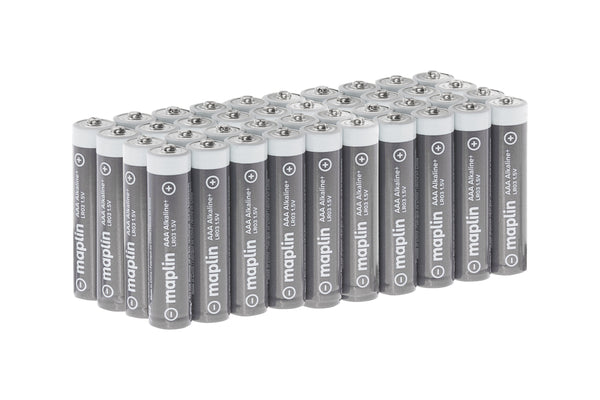 Maplin 40x AAA LR03 1.5V Alkaline Batteries 7 Year Shelf Life High Performance