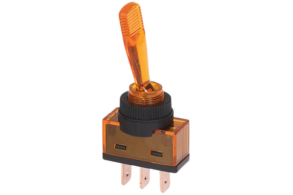 Maplin SPST Illuminated Toggle Switch - Amber