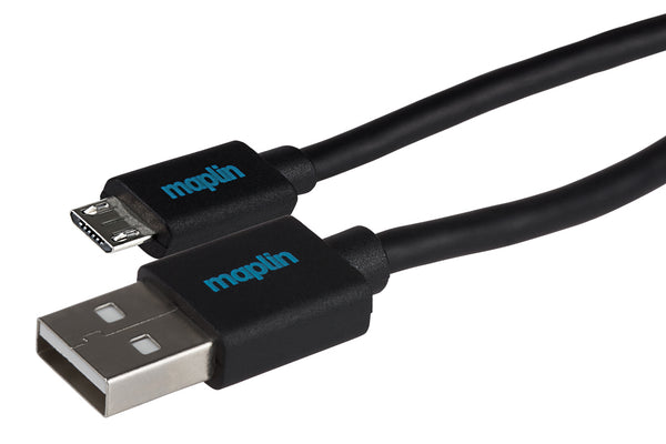 Maplin USB-A to Micro USB-B Cable 5m Black