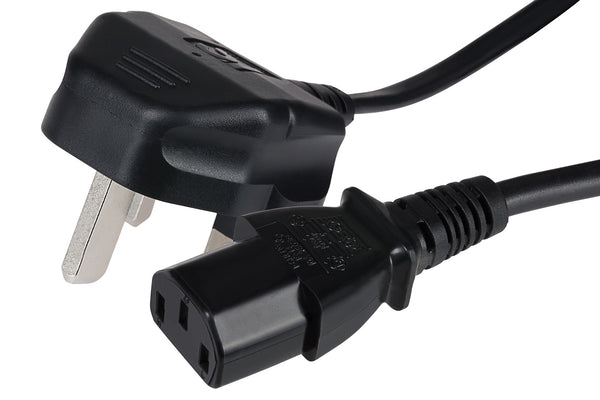 Maplin Power Lead IEC C13 Female Plug to UK 3 Pin Mains Plug 1m 13amp fuse