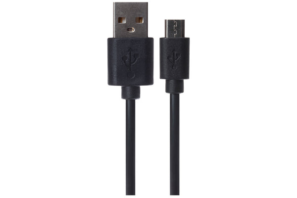 Maplin USB-A to Micro USB-B Cable Braided 2m Black