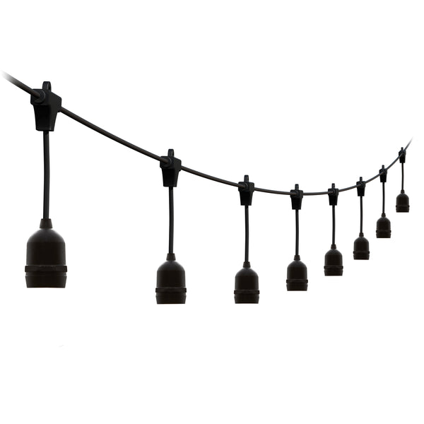 4lite Festoon Outdoor String Light E27 Screw Lamp Holders (Bulbs Not Included) - 20m
