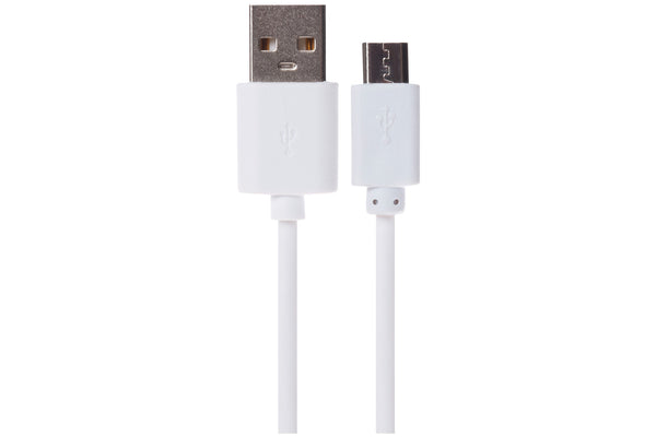 Maplin USB-A to Micro USB-B Cable - White, 1m