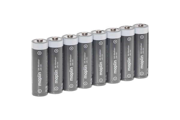 Maplin 8x AA LR6 1.5V Alkaline Batteries 7 Year Shelf Life High Performance