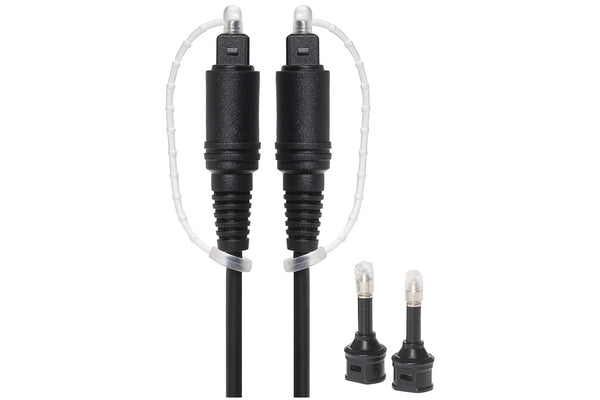 Maplin Optical Audio TOSlink Male to TOSlink Male Cable 1.5m with Mini TOSlink Adapters