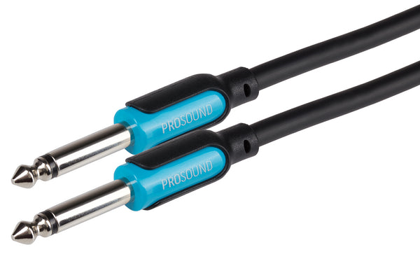 ProSound 1/4" 6.35mm 2 Pole Jack Plug to 1/4" 6.35mm 2 Pole Jack Plug Cable - Black, 3m