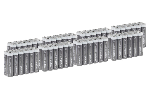 Maplin 96x AAA LR03 1.5V Alkaline Batteries 7 Years Shelf Life High Performance